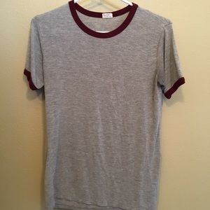 Grey and maroon J. Galt shirt